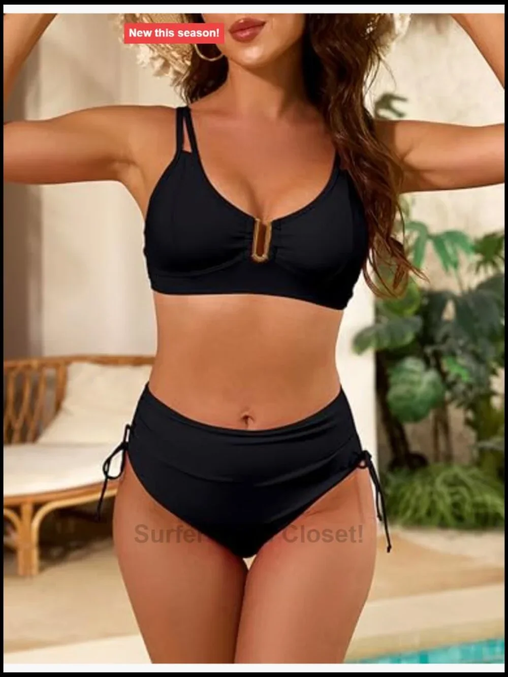 2 Piece Bikini Set High Waisted Tummy Control Swimwear